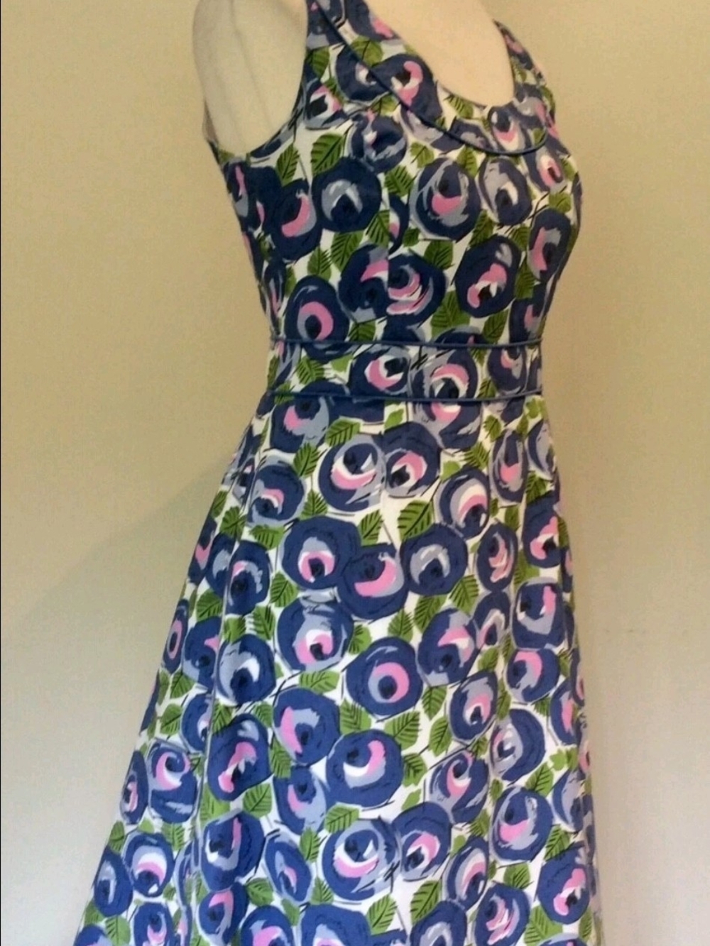 Boden Women's Multicolor Above The Knee Dress Retro Rose Size 12 L - Picture 2 of 10
